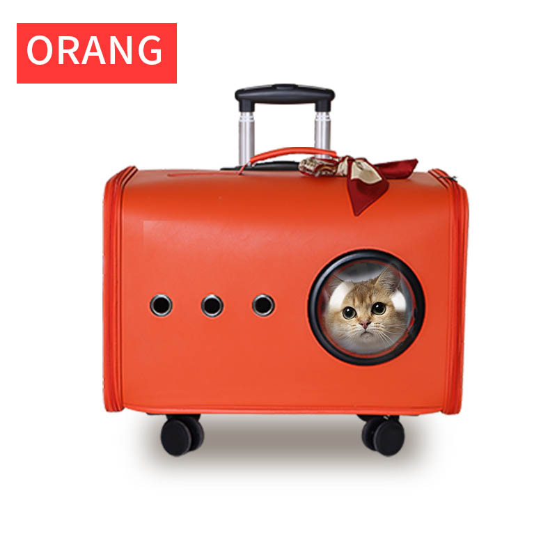 Cat Travel Trolley Case, Pet Trolley Bag, Dog And Cat Travel Portable Trolley Bag, High-End Cat Travel Car