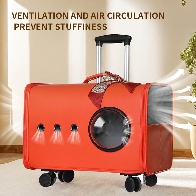 Cat Travel Trolley Case, Pet Trolley Bag, Dog And Cat Travel Portable Trolley Bag, High-End Cat Travel Car