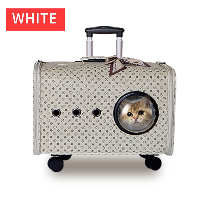 Cat Travel Trolley Case, Pet Trolley Bag, Dog And Cat Travel Portable Trolley Bag, High-End Cat Travel Car
